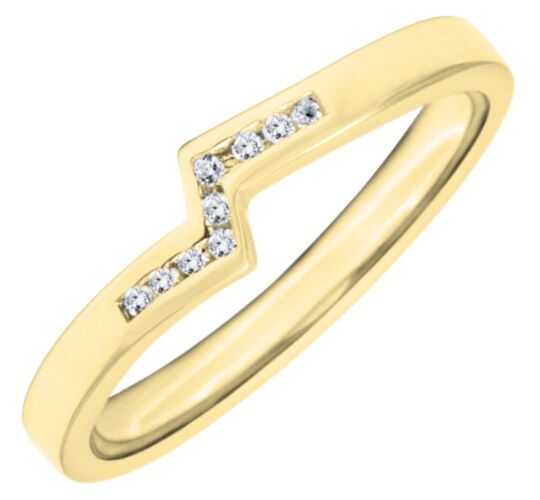 2.5mm Shaped Wedding Ring - 0.045ct, 9 Diamond stones | W636